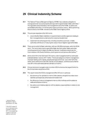 2012 Annual Report, Chapter 29: Clinical Indemnity Scheme thumbnail