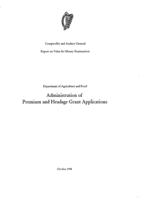Special Report 25 Administration of Premium and Headage Grant Applications thumbnail
