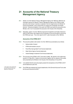 2017 Annual Report, Chapter 21: Accounts of the National Treasury thumbnail