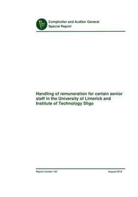 Special Report 103 Handling of remuneration for certain senior staff in UL and IT Sligo thumbnail