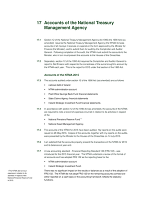 2015 Annual Report, Chapter 17: Accounts of National Treasury Management Agency thumbnail