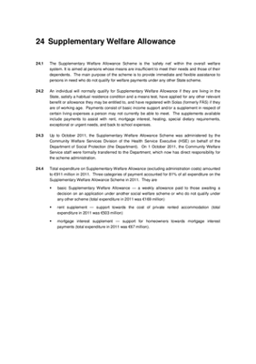 2011 Annual Report, Chapter 24: Supplementary Welfare Allowance thumbnail