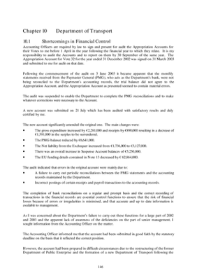 2002 Annual Report, Chapter 10 Department of Transport thumbnail