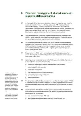 6. Financial management shared services implementation progress thumbnail