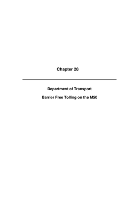 2009 Annual Report, Chapter 28 Department of Transport Barrier Free Tolling on the M50 thumbnail