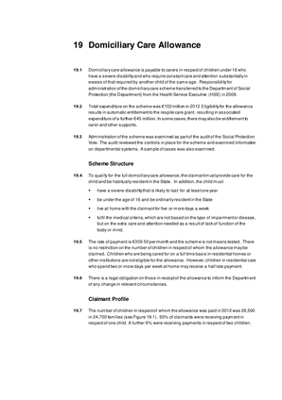 2012 Annual Report, Chapter 19: Domicilary Care Allowance thumbnail
