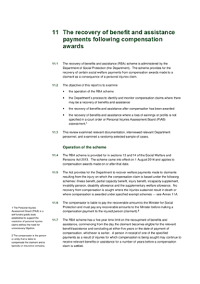 11. The recovery of benefit and assistance payments following compensation awards thumbnail