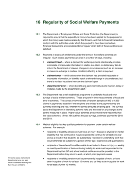 2016 Annual Report, Chapter 16: Regularity of Social Welfare Payments thumbnail