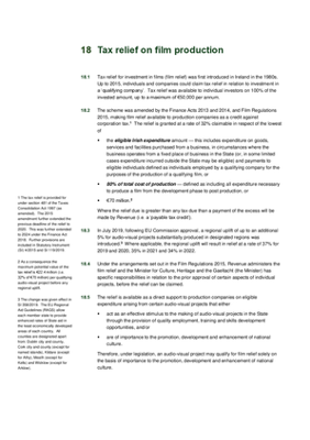 2018 Annual Report, Chapter 18 Tax relief on film production thumbnail