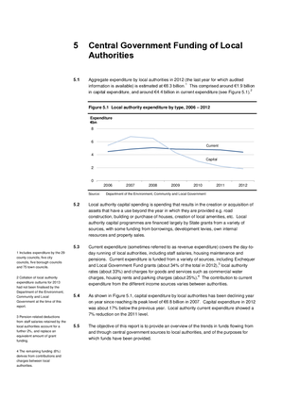 2013 Annual Report, Chapter 5: Central Government Funding of Local Authorities thumbnail