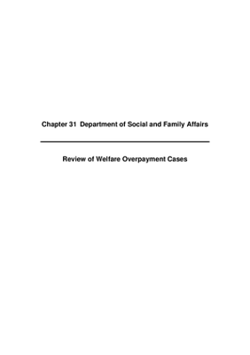 2008 Annual Report, Chapter 31 Department of Social and Family Affairs Welfare Overpayment thumbnail